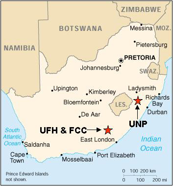 map of South Africa